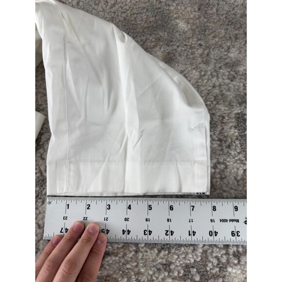 Talbots Size 16 Perfect Skimmer Stretch Cropped Pants White Straight Leg Button - Picture 8 of 12